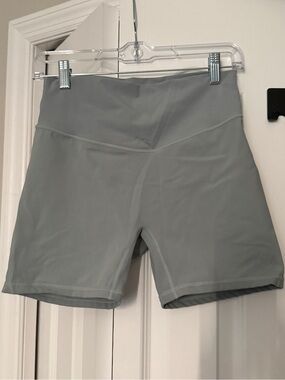 High-Waist Grey/blue Women’s Athletic Bike Shorts